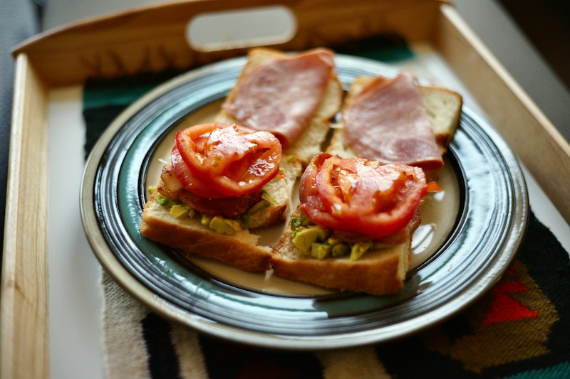 Tosta de jamón y salmorejo